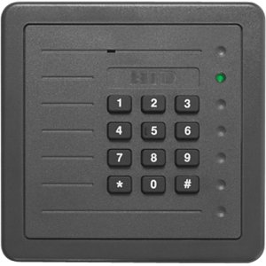 HID 5355AGK09 ProxPro 125 kHz Wall Switch Keypad Proximity Reader with Wiegand Output, Buffer One Key, Add Compliment, 8bit Message (Dorado), Gray