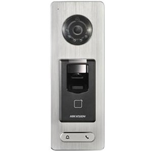 Hikvision DS-K1T501SF Pro Series 2MP Video and Fingerprint Terminal, Surface Mount, Supports RS-485 and Wiegand Protocol, Silver