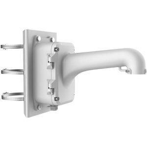 Hikvision DS-1604ZJ-BOX-POLE Vertical Pole Mounting Bracket with Junction Box for Speed Dome Camera, Load Capacity 10kg, White