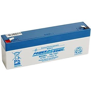 Power Sonic PS1221VDS PS Series, 12V, 2.1Ah, Sealed Lead Acid Rechargable Battery, 20-Hr Rate Capacity
