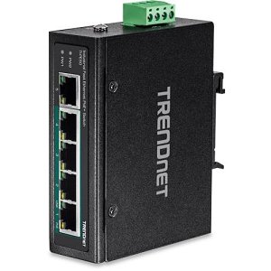 TRENDnet TI-PE50 5-Port Industrial Fast Ethernet Din-Rail Switch, 1Gbps