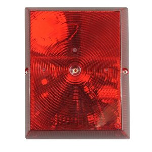 CQR BCMB-PLUS Multibox Series Twin Piezo Sounder Beacon, 118dB A, Outdoor Use, EN50131 Certified, Red Lens and White Body