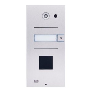 2N IP Vario 1-Button Intercom Door Station Module with Camera, Supports Card Readers, Silver