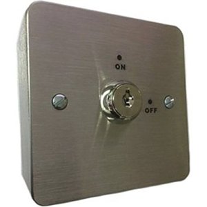 CDVI KEY-SSMAKA KEY-S Series 1-Gang 2-Position Surface Mount Square Keyswitch, Maintained, Keyed Alike, Stainless Steel