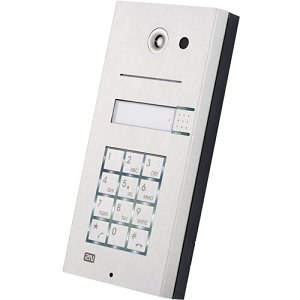 2N Analog Vario 1-Button Intercom Door Station Module with Camera and Keypad, Supports Card Readers, Silver