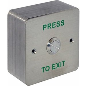 CDVI RTE-SS Stainless Steel Exit Button, square, Surface Mount