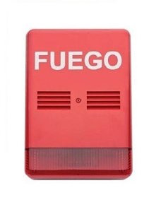 Generico M100FE Conventional Outdoor Alarm Siren with Flash, Red
