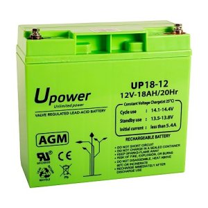 Master Battery MU-UP18-12 Up Series, Valve Regulated Lead Acid Battery, 18Ah 12V