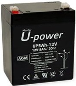 Master Battery MU-UP5-12S Up Series, Valve Regulated Lead Acid Battery, 5Ah 12V