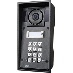 2N IP Force 2-Button Intercom Door Station Module with Speaker, IP69K, 12VDC, Supports Card Readers, Black