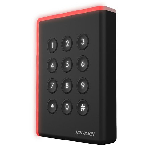 Hikvision DS-K1108AMK Pro Series Mifare Proximity Card Reader with Keypad, Supports RS-485, Wiegand W26-W34 and OSDP Protocol, Black