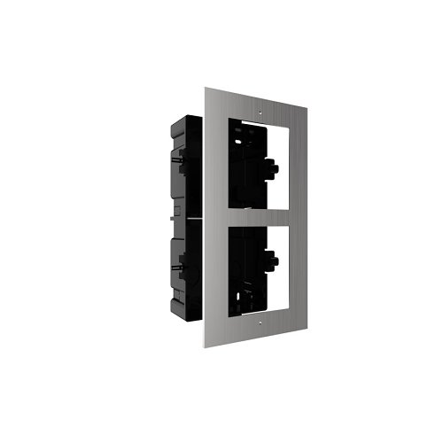 Hikvision DS-KD-ACF2-S 2-Module Bracket for Intercom Indoor and Outdoor use, Stainless Steel, Plastic Gang Box