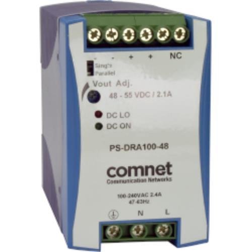 ComNet PS-DRA100-48A Industrial DIN Rail Mounting 100 Watt @ 48 Volt Power Supply