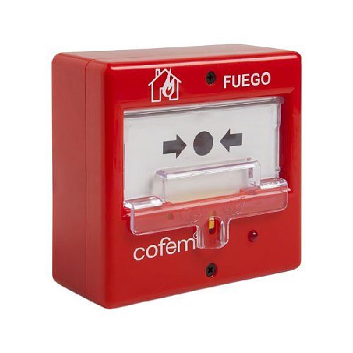 Cofem PUCAR Manual Call Point 24-35V, IP50, EN54-11, Resettable, Red