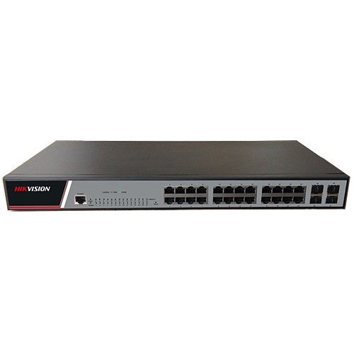 DS-3E0105P-E(B), Hikvision Switch PoE 4 puertos Fast Ethernet no  gestionable