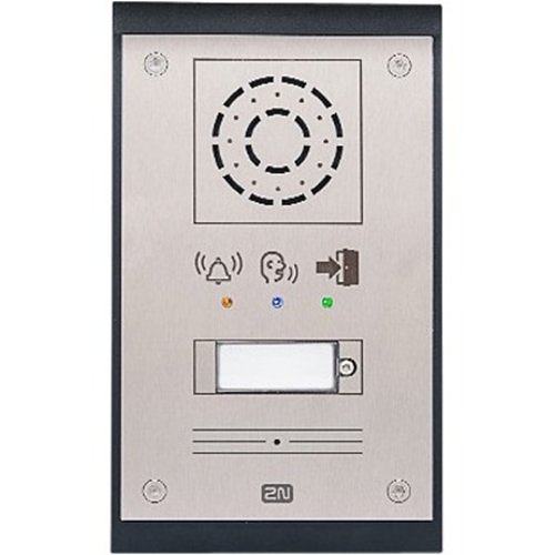 2N IP Uni 1-Button Intercom Door Station Module with Pictograms, IP54, 12VDC, Silver