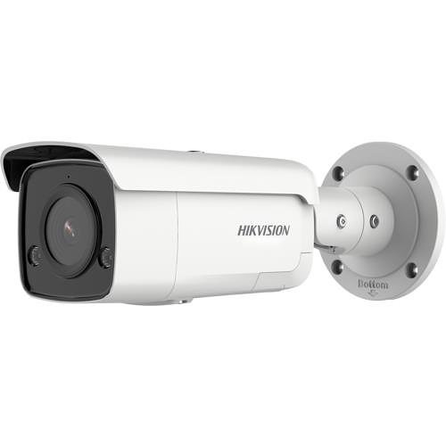 Hikvision DS-2CD2T46G2-ISU/SL Pro Series AcuSense 4MP Strobe Light and Audible Warning IP67 IR IP Bullet Camera, 2.8mm Fixed Lens, White