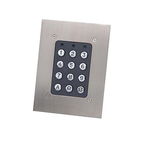 XPR EX6P Brushed Steel Flush Mounting Standalone Keypad with Metal Keys, RS-485, Capacity for 1000 Codes