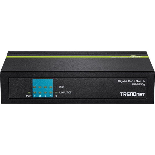Conmutador Ethernet TRENDnet  TPE-TG50g 5 - 10/100/1000Base-T - 2 Capa compatible - De Escritorio - 3 Año(s) Garantía limitada