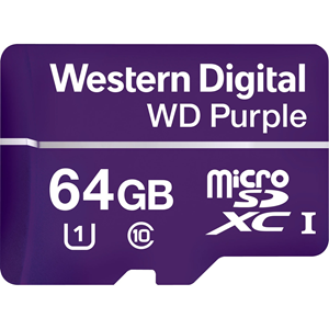 microSDXC WD Purple WDD064G1P0A - 64 GB - Class 10/UHS-I (U1) - 100 MB/s Leer - 60 MB/s Escribir