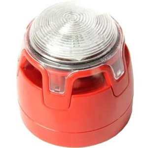 Luz estroboscópica de seguridad Notifier - Blanco - Cableado - 107 dB - Audible, Visual - Rojo, Transparente
