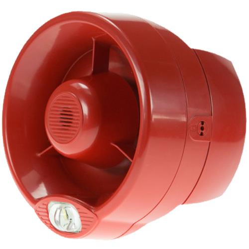 Sirena/Luz estroboscópica LST - 100 dB(A) - Audible, Visual - Montable en Pared - Rojo