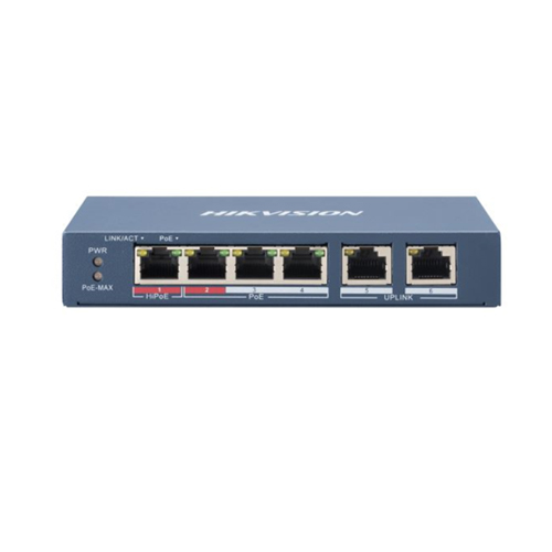 Hikvision DS-3E0106HP-E DS-3e0106hp-E 4port PoE Switch, €switches PoE S4 Ports 100mbps 60w