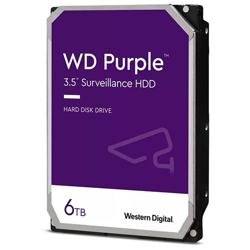 Disco Duro WD Purple WD63PURZ - 3.5" Interno - 6 TB - SATA (SATA/600) - Grabación magn&eacute;tica convencional (CMR) Method - Sistema de vigilancia de vídeo Dispositivo compatible