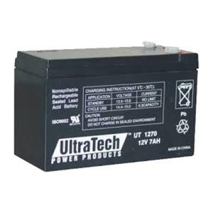 Ultratech IM-1270 12V 7Ah Sealed Lead Acid Rechargeable Battery, 20-Hr Rate Capacity, Nonspillable