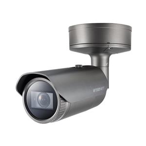 Hanwha XNO-9082R Wisenet X Series, WDR IP67 4K 2.8-8.4mm Motorized Varifocal Lens, IR 50M IP Bullet Camera, Grey